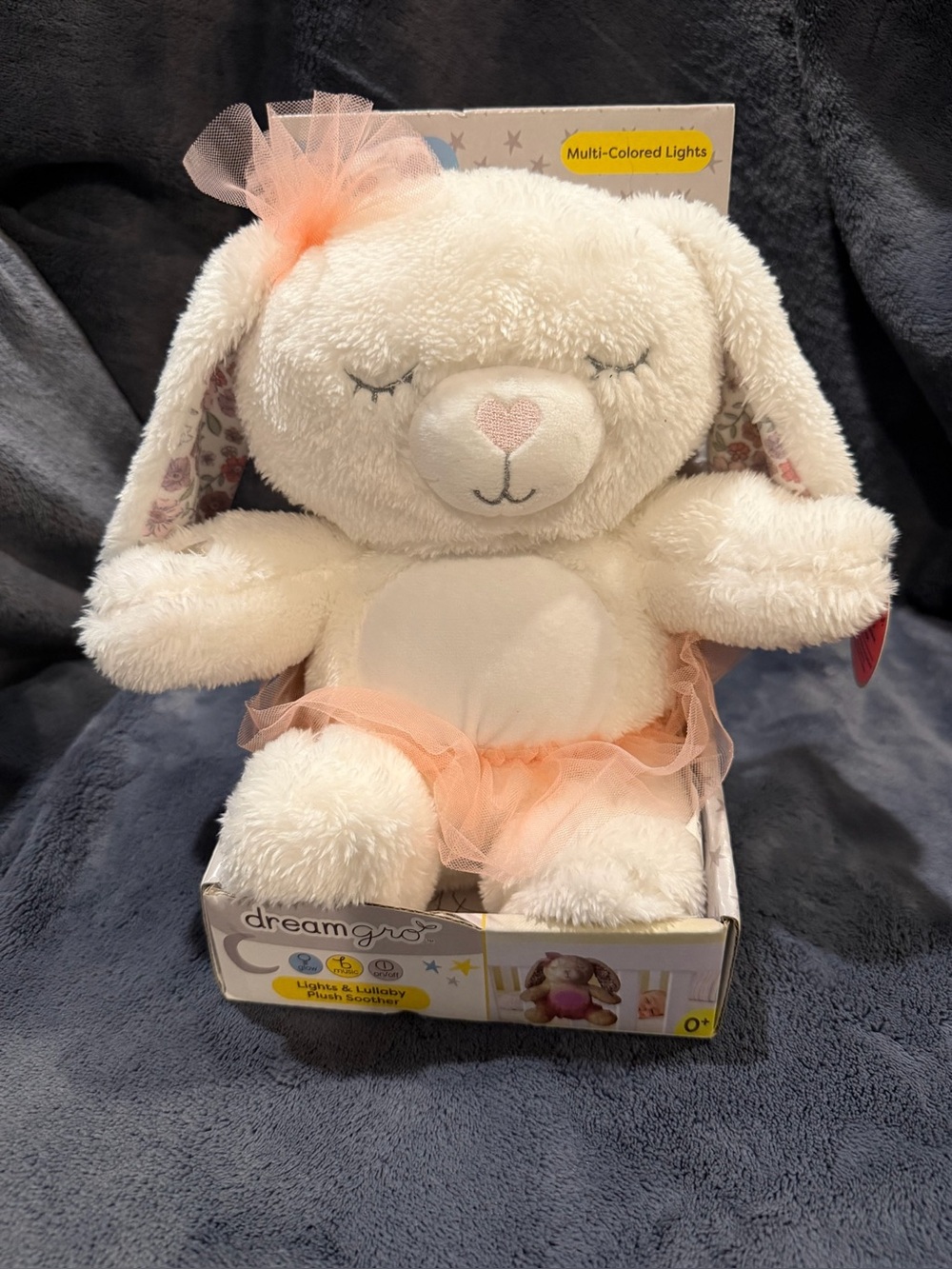 DreamGro Rabbit Baby Color Changing Light & Lullaby Soother Music New In Box